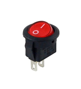 IC-134E Mini (S) Yuvarlak Işıksız Anahtar On-Off 2P Kırmızı