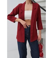 Kadın Atlas Kumaş Astarsız Blazer Ceket, Premium Kalite