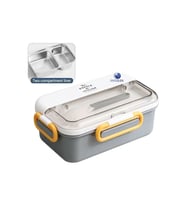 1200 ml Çift Renkli Lunchbox Yeni Koleksiyon 2 Katlı Çelik Sefer Tası Yemek Kutusu