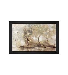 Soyut Manzara Motifli Kanvas Tablo 50 x 70 cm Siyah Çerçeve