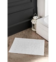 Plus Beyaz%100 Pamuk Ayak Havlusu Banyo Paspası