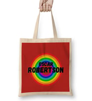 Oscar Robertson- Basketball gifts Vintage Retro Rainbow Quotes For BOYS AND Dad Bez Çanta Uzun Saplı