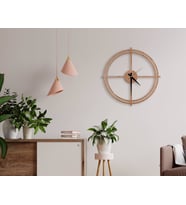 BK Home Dekoratif 45cm Ahşap Duvar Saati-61 (Beyaz)