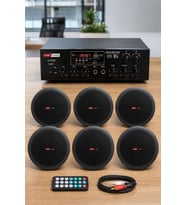 Lastvoice Black Small-6 Tavan Hoparlör ve Anfi Ses Sistemi Paketi ( 1 ANFİ + 6 HOPARLÖR )