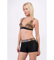 Endeep Kadın Etnik Desenli Özel Dokulu Kumaşlı Şortlu Bikini Takımı