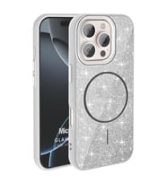 Microsonic Apple iPhone 16 Pro Max Kılıf GlamGrip Luxe Gümüş (Gümüş)