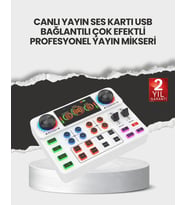 Çok Efektli Canlı Yayın Ses Mikseri USB ve Kablosuz Uyumlu