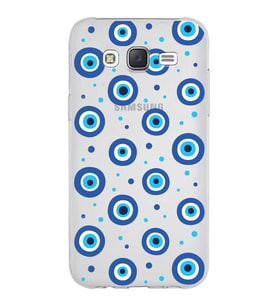 PrintiFy Samsung Galaxy J5 ile Uyumlu 1mm Slim Fit Nazar Boncuğu 1 Baskılı Şeffaf  Kılıf
