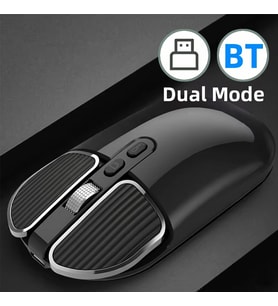 Kablosuz Bluetooth Mouse - Sessiz Fare, 2.4GHz Çift Modlu Slim Ergonomik Çift Bağlantı Modu – Hem Bluetooth hem de 2.4GHz USB alıcı Sessiz Çalışma Evrensel Uyumluluk – Laptop, PC, Tablet ve Telefonlarla Kolayca EşleşiR (Siyah)