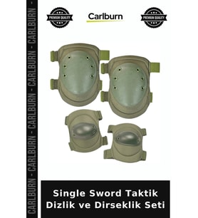 Single Sword Taktik Dizlik ve Dirseklik Seti Kolay Ayarlanabilir Esnek Yapı Rahat Destek