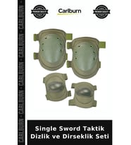 Single Sword Taktik Dizlik ve Dirseklik Seti Kolay Ayarlanabilir Esnek Yapı Rahat Destek