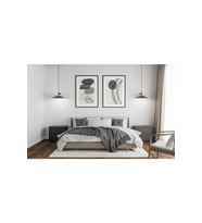 Beyaz Çerçeve Görünümlü 2'li Set Soyut Temalı Minimal Tablo