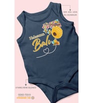 Halasının Balı Baskılı Bebek Zıbını – Çıtçıtlı Body 8 Renk  %100 Pamuk Sıfır Kol (Lacivert)