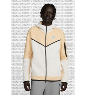 Nike Sportswear Tech Fleece Full Zip Hoodie Fermuarlı Kapüşonlu Sweatshirt Bej