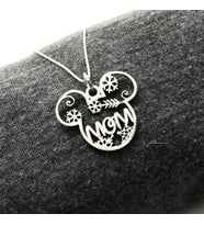 Mickey Mouse Mom 925 Ayar Gümüş Tasarım Kolye