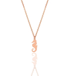 Gümüş rose  deniz atı kolye SGTL12006ROSE