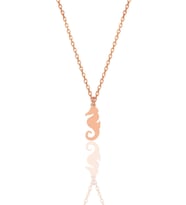 Gümüş rose  deniz atı kolye SGTL12006ROSE
