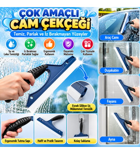 Çok Amaçlı Cam Çekçeği–Araç Camı, Duşakabin, Fayans ve Ayna İçin Leke Temizleme Aparatı