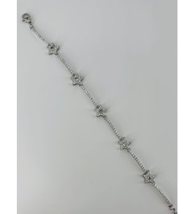 Rodyum Zirkon Taşlı Pirinç Bileklikler 17+4 Cm - Kbl0375