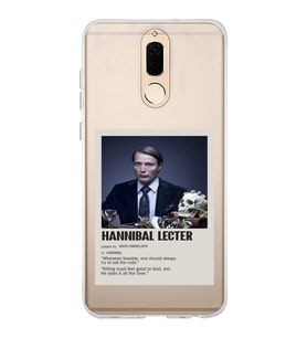 Huawei Mate 10 Lite Uyumlu Hannibal Lecter Minimalist Poster Desenli Şeffaf Telefon Kılıfı