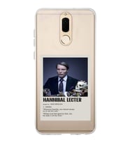 Huawei Mate 10 Lite Uyumlu Hannibal Lecter Minimalist Poster Desenli Şeffaf Telefon Kılıfı