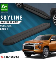S-Dizayn Mitsubishi L200 5 Makyajlı Skyline Siyah Yan Basamak 203 Cm 2019-2023 A+ Kalite