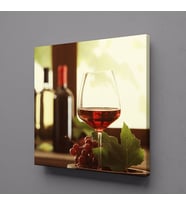 KADEHTEKİ KIRMIZI ŞARAP KANVAS TABLO 100x100cm (Karışık)