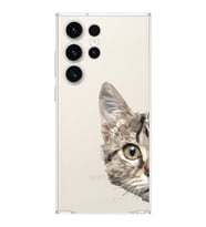 Samsung Galaxy S23 Ultra Uyumlu Kamera korumalı Kapak Catface Tasarımlı  Şeffaf Kılıf