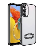 coverzone Galaxy M14 ile uyumlu K?l?f Kamera Korumal? Logo G�steren Omega Kapak Siyah