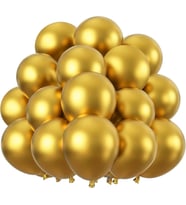Adet Parti Balonu, Doğum Günü Partisi için Balon, Yüksek Kaliteli Kalın Doğal Lateks Balonlar, İç Mekan Balonu (Metalik Gold)