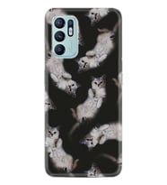 Oppo Reno 6 Kılıf Silikon Desen Özel Seri Sevimli Kedicikler 1785