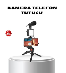 Video Çekim Kiti Tripod Led Işık Harici Mikrofon Ve Bluetooth Kumanda Seti