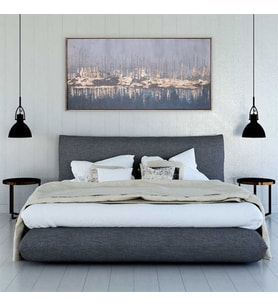 Tablolife Gold & Navy Yağlı Boya Dokulu Tablo 75X100,Çerçeve;Gümüş