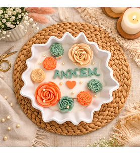 Mumelia Candles Bir Tutam Sevgi - Doğal Soya Taştozu Tabaklı Tasarım Mum