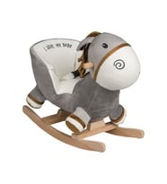 VaVbaby Sallanan At Ahşap Peluş Yumuşak - Eşek Krem (Gri)