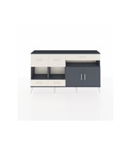 Arges Konsol 4 Raflı 5 Çekmeceli 2 Kapaklı 176x30x99 Antrasit-Antrasit/Aytaşı