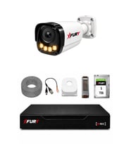 FURY 1 Kameralı Güvenlik Kamera Seti 4 Warm LED Gece Renkli Görüş 1 TB HDD