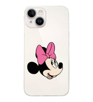 Apple iPhone 14 Uyumlu Kamera Korumalı Tıpalı Kapak Minnie Mouse Tasarımlı ŞeffafKılıf