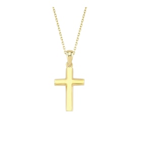 Altın Küçük Bombeli Cross Kolye