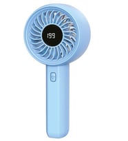 Feny FN-F45 Mavi Kademeli Ultra Sessiz Led Göstergeli Şarjlı 1800Mah Turbo Mini El Fanı