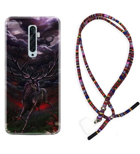 Oppo Reno 2Z 4 Lite 4 Pro 5 6 7 A31 Kılıf Boyun Asklı Rasta Silikon Dark Deer 1786