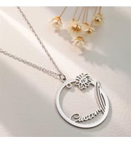 Minimalist Karahindiba İsim Kolye 925K Gümüş Sevgiliye Hediye