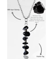 Sertifikalı Kırık Taşlı Model Obsidyen Taşı Kolye (Vişne)