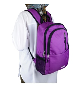 Bagacar Mnt Cepli Siyah Unisex Okul ve Günlük Sırt Çantası (Mor)
