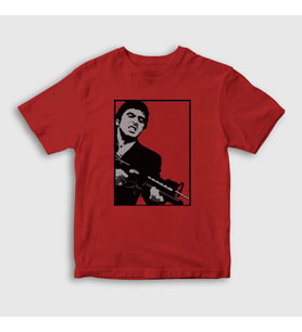 Presmono Unisex Çocuk Kırmızı Fire Film Scarface T-Shirt 250769tt