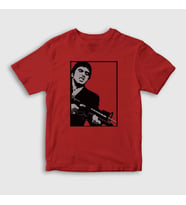 Presmono Unisex Çocuk Kırmızı Fire Film Scarface T-Shirt 250769tt