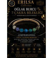 Sertifikalı Oğlak Burcu 7 Çakra Doğal Taş Bileklik - Ayarlamalı Unisex Lüks Hem Bileklik Hem Halhal