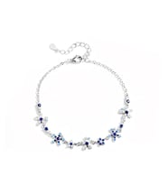 Blue Blossom 925 Ayar Gümüş Çiçek Kadın Bileklik