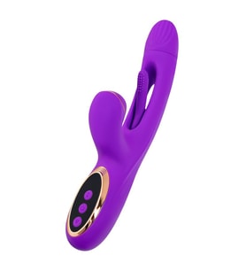 ETSMagaza  Silikon Mor 24cm Dil Vibratör Vakum Stimülasyon  Oyuncaklar Kadınlar için
