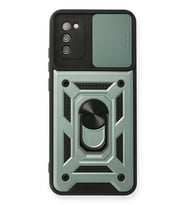 Galaxy A03S Kılıf Pars Lens Yüzüklü Silikon - Yeşil